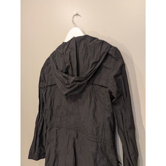 Cole Haan Womens Jacket Nylon Anorak Black Rain Zip Hood - Size S - Picture 5 of 9